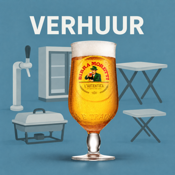 Birra Moretti  bierglazen 25 cl – krat 24 stuks