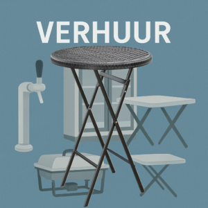 Feesttafel | Ø 60 cm | Zwart / Rattan